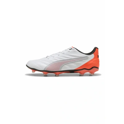 Afbeelding van PUMA Unisex King Pro Fg/Ag voetbalschoen, Wit Zilver Gloeiend Rood, 46 EU
