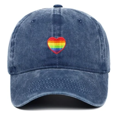 Afbeelding van TRIXES Denim Rainbow Cap Effect Hat Perfect voor LGBTQIA2s+ Toon ondersteuning en diversiteit, zwart, 1 2, blauw, 4