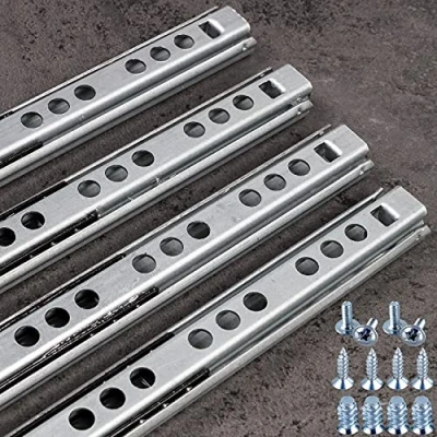 Afbeelding van 4 stuks ladegeleiders STAAL lengte 150 mm uittrekrails 17 groef