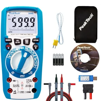 Afbeelding van Peaktech 3445 TRMS multimeter 1000V AC/DC Bluetooth IP67 CAT IV 600V
