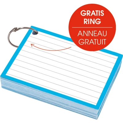 Afbeelding van Flashcards A7 Blauw incl. clipring