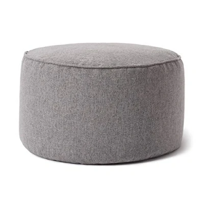 Afbeelding van Lumaland Zitzak 25 x 45 cm Comfort Line Indoor Bean Bag Pouf &amp; Voetsteun Easy Care Ronde Robuust Zacht Vloerkussen voor Kinderen Volwassenen [Donkergrijs]