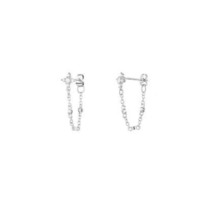 Afbeelding van Oorbellen met kettinkje Sparkle collectie Zilver Koper