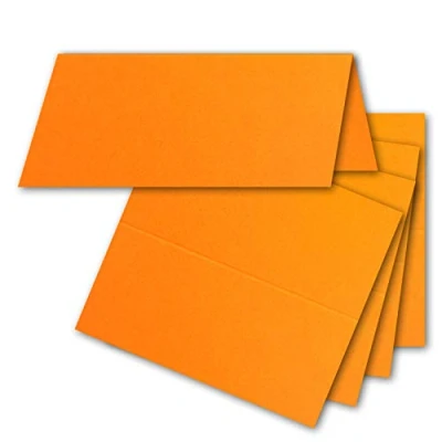 Afbeelding van FarbenFroh by GUSTAV NEUSER 50 x plaatskaarten in oranje, 4,5 10 cm, blanco, dubbele kaarten, als en naamkaarten voor bruiloft feesten
