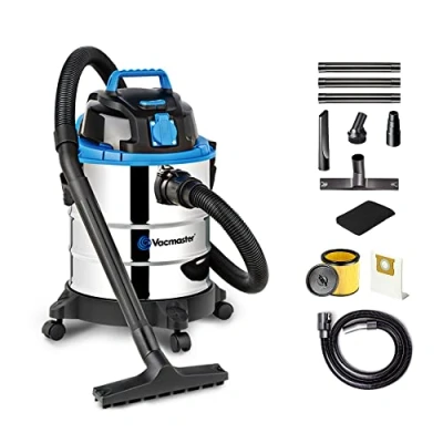 Afbeelding van Vacmaster VQ1220SC Nat droogstofzuigers industriële stofzuiger 1200W 20L met stopcontact, blaasfunctie, droog en natzuigen, zonder zak