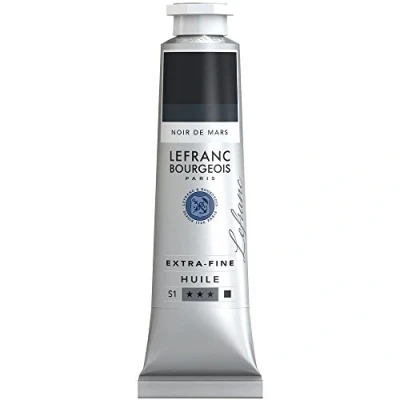 Afbeelding van Lefranc Bourgeois 405141 Extra fijne olieverf met hoogwaardige kunstenaarspigmenten, lichtecht, verouderingsbestendig 40ml Tube, Mars Black