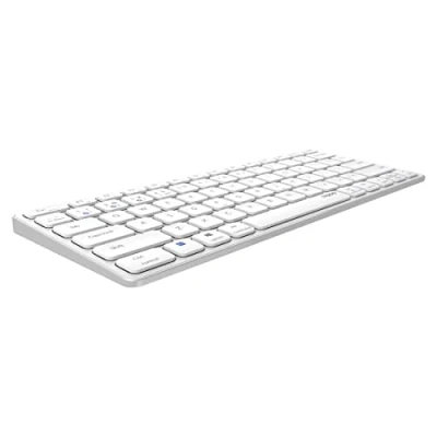 Afbeelding van Rapoo E9600M draadloos toetsenbord, plat aluminium design, milieuvriendelijke oplaadbare batterij, DE Lyout QWERTZ PC &amp; Mac wit