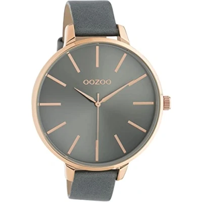 Afbeelding van OOZOO C11049 Horloge Timepieces staal leder goudkleurig zwart 38 mm