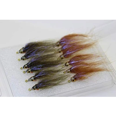 Afbeelding van Tigofly 12 stuks Bruin Olijf UV Polar Fry Langzaam Zalm Forel Steelhead Minnow Vliegvissen Vliegen Kunstaas Fly Set Size #8 (Geassorteerd)