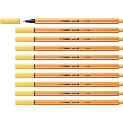Afbeelding van Fineliner STABILO point 88 10 stuks licht geel