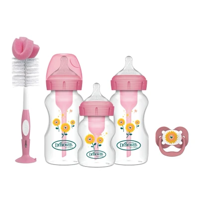 Afbeelding van Dr Brown&#039;s Options+ Anti colic Roze Brede Hals Gift Set WB03610 INTLX