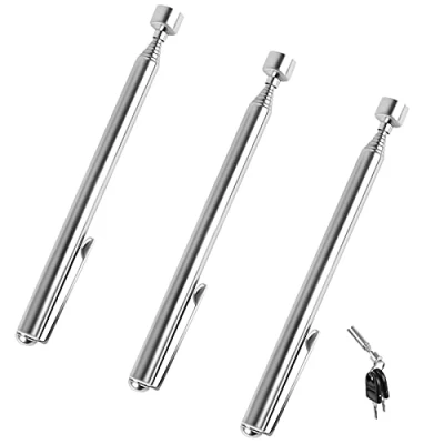 Afbeelding van 3 stuks telescopisch pick up gereedschap tot 64 cm uitschuifbare magnetische handheld stick roestvrij telescopische staaf magneet tool pen stijl ontwerp voor oudere