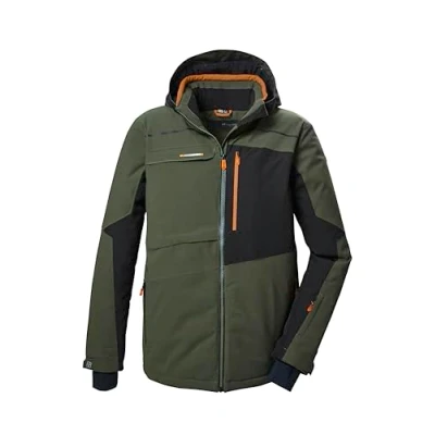 Afbeelding van killtec heren SKI jack/functioneel jack met afritsbare capuchon en sneeuwvanger KSW 71 MN JCKT, dark moss, XL, 41960 000
