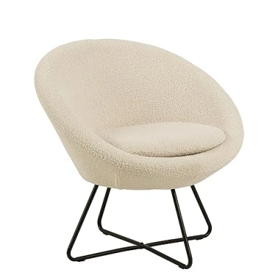 Afbeelding van Fauteuil Hjerm in witte teddy stof
