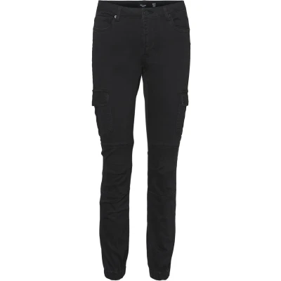 Afbeelding van Vero Moda Vmivy Ankle Cargobroek, Dames, Maat: Lx30, Black