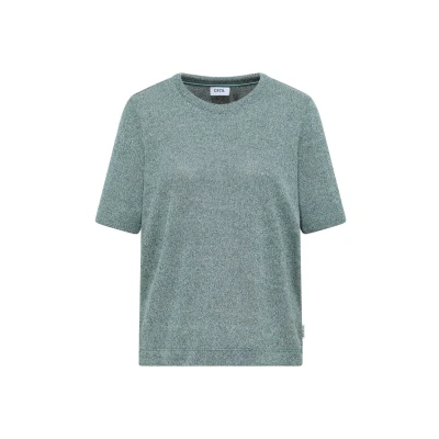Afbeelding van Cecil Tshirt basic, Dames, Maat: Large, Grün