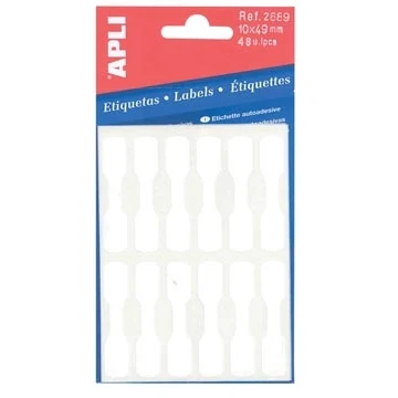 Afbeelding van Apli juweliersetiketten ft 10 x 49 mm (b h), etui van 48 stuks, manueel te beschrijven etiket