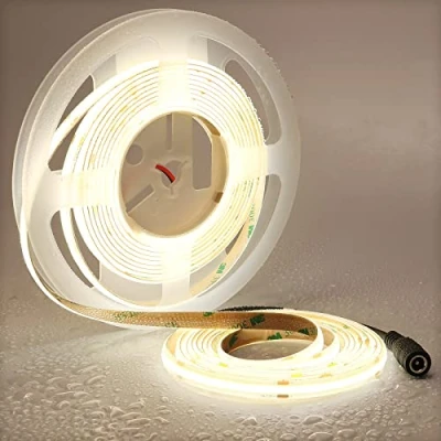 Afbeelding van TOPAI COB ledstrip, 5 m, neutraal wit, waterdicht, 24 V 4000 K voor buiten, zelfklevend, 480 leds/m, CRI&gt;90, zeer helder, lm, flexibel, snijdbaar, kast, trap, doe het zelf