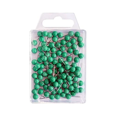 Afbeelding van Wedo 56104 Markeringsnaalden, ronde kopnaalden, naaldlengte 16 mm, kopdiameter 6 100 stuks, groen