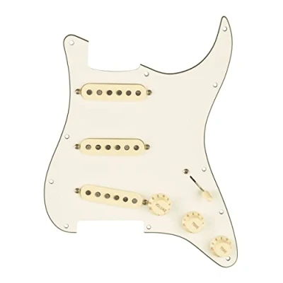 Afbeelding van Fender Pre Wired Strat Pickguard Custom &#039;69 SSS (Parchment) Single coil pickup voor gitaren