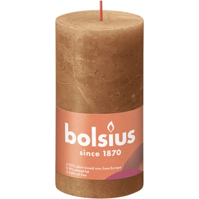Afbeelding van Rustiek stompkaars 130/68 Spice Brown Bolsius