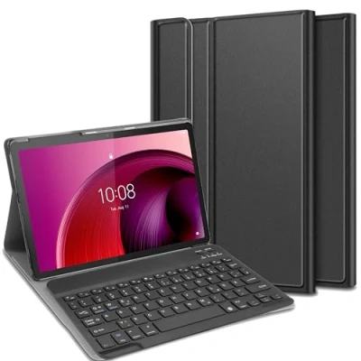 Afbeelding van Cazy Hoes met Toetsenbord QWERTZ geschikt voor Lenovo Tab M10 5G Zwart