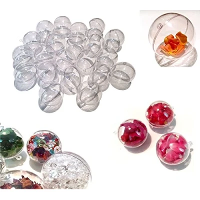 Afbeelding van CRYSTAL KING acrylballen, 25 stuks, 6 cm, knutselballen, transparant, deelbaar, doorzichtig, kunststof bal, acryl 60 mm