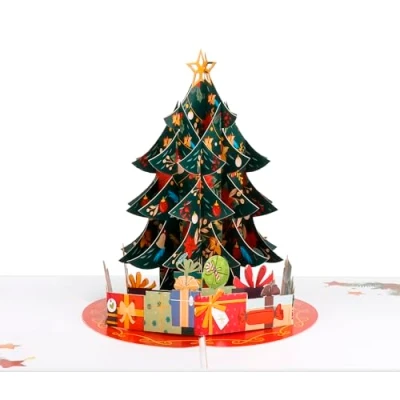 Afbeelding van Favour Pop Up® 3D kerstkaart een opvallende handgemaakte kerstgroet ook voor waardebon en geldgeschenken. TM136