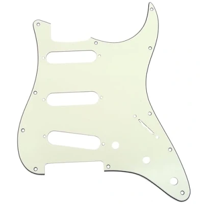 Afbeelding van Musiclily SSS 11 Schroefgaten Strat Gitaar Slagplaat voor Fender USA/Mexican Standard Stratocaster Moderne Stijl, 3 laags Ivoor