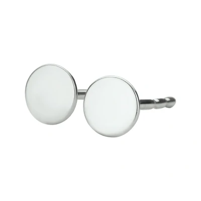 Afbeelding van Trendjuwelier huiscollectie Oorknoppen Rondje Witgoud Glanzend