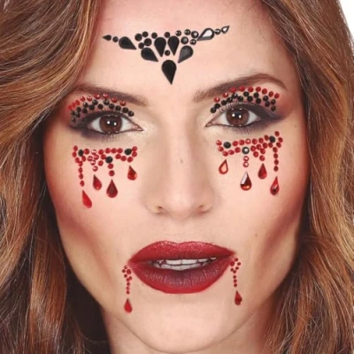 Afbeelding van Zelfklevende Halloween Gezichts Steentjes Spider Face