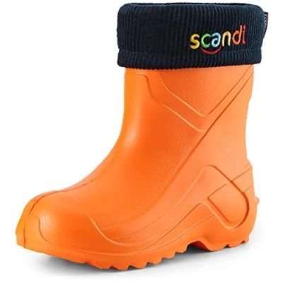 Afbeelding van Ladeheid Kinder Regenlaarzen Gevoerd en Waterdicht Vederlicht EVA LA LMG 763 Scandi Oranje151c/Marineblauw 35