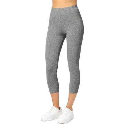 Afbeelding van Merry Style MS MS10 199 LE Dames Capri Leggings Sport Vrijetijdsbroek 3/4 Lengte Katoen Sporbroek Yogabroek Donker Gemêleerd M