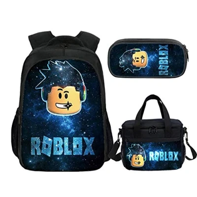 Afbeelding van Roblox Rugzak Lunch Bag Box Potlood Case Student School Tas Reizen Computer voor Kinderen Tieners