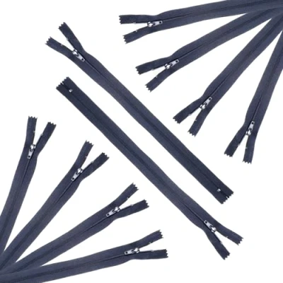 Afbeelding van Trimz 40 cm ( 16 inch) Navy One Way End Stop Rits met 4 mm Tanden 10 Stuk, Polyester,