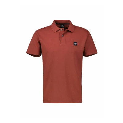 Afbeelding van Lerros Poloshirt In Zachte Wafelpique Kwaliteit 2543204 331 Earth Red Mannen Maat M