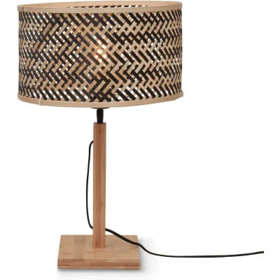 Afbeelding van Good&amp;Mojo Tafellamp Java Bamboe Recht Naturel Zwart 32x32x38cm