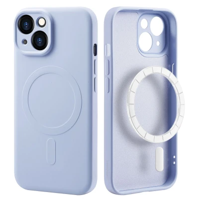 Afbeelding van Apple iPhone 15 MagSafe Hoesje Siliconen en TPU (zacht) iMoshion Backcover/Softcase Lila Telefoonhoesje