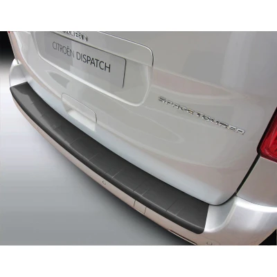 Afbeelding van RGM ABS Achterbumper beschermlijst passend voor Citroën Jumpy (Dispatch) &amp; Spacetourer / Peugeot Expert Traveller Toyota Proace 9/2016 Opel Vivaro Zafira Life 2019 Fiat Scudo 2022 Zwart &#039;Ribbed&#039;
