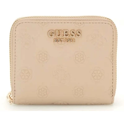 Afbeelding van GUESS portemonnee Phoebe SLG Small Zip Around Wallet Simply Taupe Logo