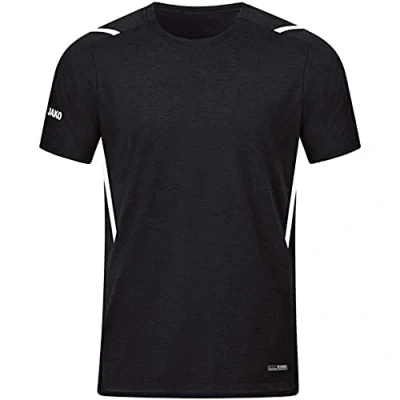 Afbeelding van T shirt Challenge Zwart gemeleerd/wit / 164