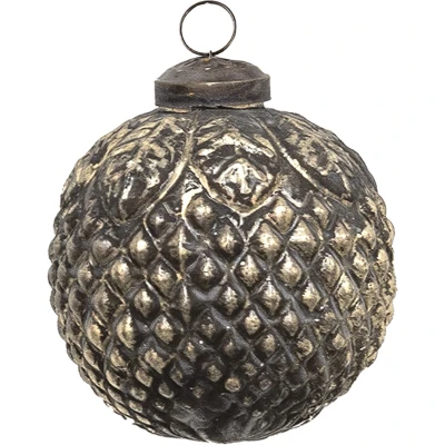 Afbeelding van Clayre &amp; Eef Kerstbal Ø 7 cm Bruin Glas Kerstdecoratie