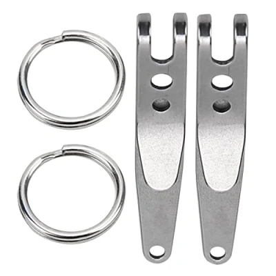 Afbeelding van Sleutel Riem Houder, 2 Stuks Schorsing Clip Hanger Tactische Pocket Rvs Outdoor Met Sleutelhanger Multifunctionele Sleutelhouder
