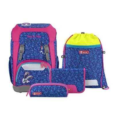 Afbeelding van Rugzak Step by Polyester Giant set Happy Dolphins met gevuld etui groot, klein, SB 129689