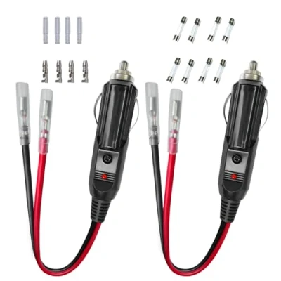 Afbeelding van Dongge Vervangende sigarettenaansteker 12 V/24 V met kabel en bedrading, de stekker wordt geleverd een reservezekering terminalset