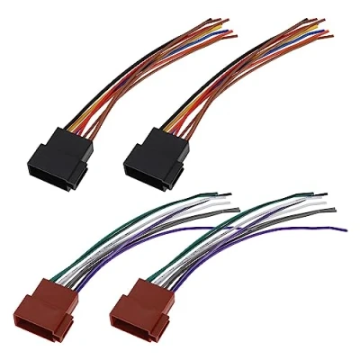 Afbeelding van eMagTech 2 Sets 16 Pin naar ISO Adapter Kabel Socket Auto Radio Plug Draad Harnas Vervanging Connector Bedrading Harness Loom