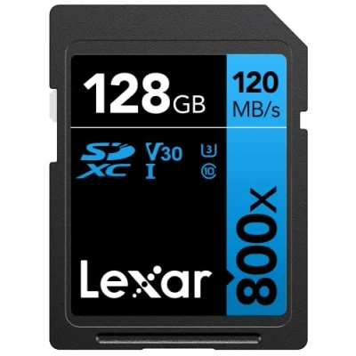 Afbeelding van Lexar High Performance 800x 128GB SD Kaart, SDXC UHS I Geheugenkaart, tot 120 MB/s lezen, 45 schrijven, voor point and shoot camera&#039;s, mid range DSLR, HD camcorder (LSD0800128G BNNAG)