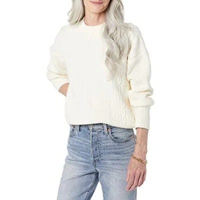 Afbeelding van Amazon Essentials Dames Soft Touch Moderne Kabel Crewneck Sweater (Verkrijgbaar in Grote Maat), Ivoor, Large