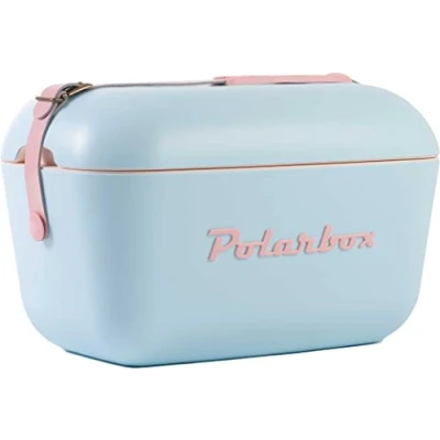Afbeelding van Polarbox draagbare koelbox, mini 20 l, strandkoelbox, kleine vintage verstelbare handgreep, campingkoeler
