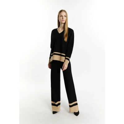 Afbeelding van Dreimaster Baradello Trui, Dames, Maat: 40, Schwarz beige